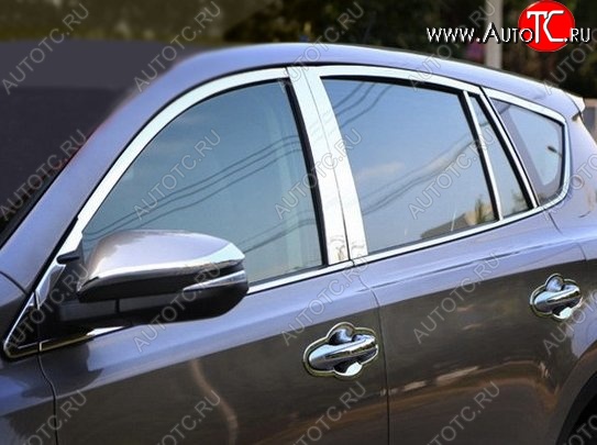 13 849 р. Накладки на стойки дверей СТ Toyota RAV4 XA40 5 дв. дорестайлинг (2012-2015) (Неокрашенные)  с доставкой в г. Воронеж