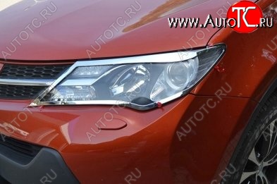 5 349 р. Накладки на фары СТ v2 Toyota RAV4 XA40 5 дв. дорестайлинг (2012-2015) (Неокрашенные)  с доставкой в г. Воронеж