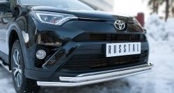 17 549 р. Защита переднего бампера (2 трубыØ42 мм, нержавейка) SLITKOFF  Toyota RAV4  XA40 (2015-2019) 5 дв. рестайлинг  с доставкой в г. Воронеж. Увеличить фотографию 2