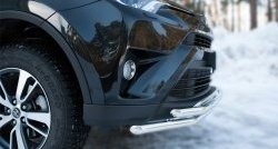17 549 р. Защита переднего бампера (2 трубыØ42 мм, нержавейка) SLITKOFF  Toyota RAV4  XA40 (2015-2019) 5 дв. рестайлинг  с доставкой в г. Воронеж. Увеличить фотографию 3