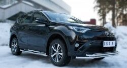 17 549 р. Защита переднего бампера (2 трубыØ42 мм, нержавейка) SLITKOFF  Toyota RAV4  XA40 (2015-2019) 5 дв. рестайлинг  с доставкой в г. Воронеж. Увеличить фотографию 4