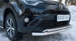 19 549 р. Защита переднего бампера (2 трубыØ63 и 42 мм, нержавейка) SLITKOFF  Toyota RAV4  XA40 (2015-2019) 5 дв. рестайлинг  с доставкой в г. Воронеж. Увеличить фотографию 2