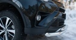 19 549 р. Защита переднего бампера (2 трубыØ63 и 42 мм, нержавейка) SLITKOFF  Toyota RAV4  XA40 (2015-2019) 5 дв. рестайлинг  с доставкой в г. Воронеж. Увеличить фотографию 3