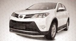Одинарная защита переднего бампера диаметром 76 мм Slitkoff Toyota RAV4  XA40 (2012-2015) 5 дв. дорестайлинг