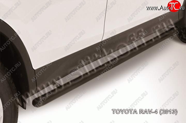 8 899 р. Защита порогов Slitkoff  Toyota RAV4  XA40 (2012-2015) 5 дв. дорестайлинг (Цвет: серебристый)  с доставкой в г. Воронеж