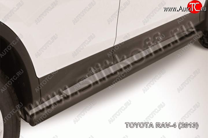 9 649 р. Защита порогов Slitkoff Toyota RAV4 XA40 5 дв. дорестайлинг (2012-2015) (Цвет: серебристый)  с доставкой в г. Воронеж