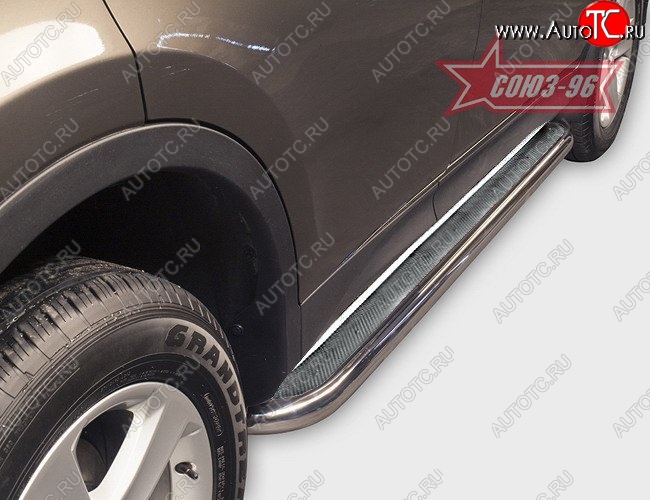 18 629 р. Защита порогов с листом Souz-96 (d60).  Toyota RAV4  XA40 (2012-2015) 5 дв. дорестайлинг  с доставкой в г. Воронеж