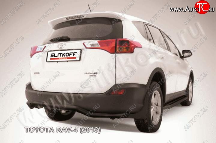 8 999 р. Защита задняя Slitkoff Toyota RAV4 XA40 5 дв. дорестайлинг (2012-2015) (Цвет: серебристый)  с доставкой в г. Воронеж