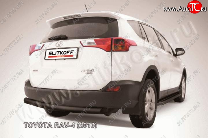 7 199 р. Защита задняя Slitkoff Toyota RAV4 XA40 5 дв. дорестайлинг (2012-2015) (Цвет: серебристый)  с доставкой в г. Воронеж