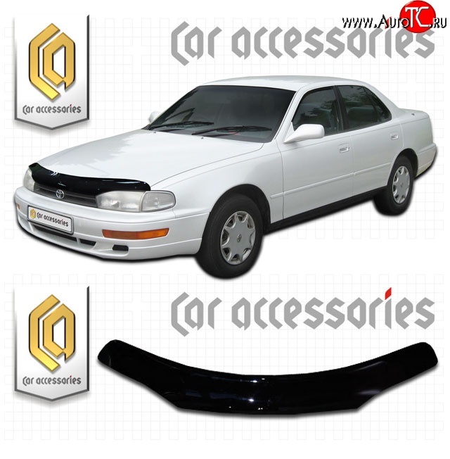 2 199 р. Дефлектор капота CA-Plastic  Toyota Scepter (1992-1996) (Classic черный, Без надписи)  с доставкой в г. Воронеж
