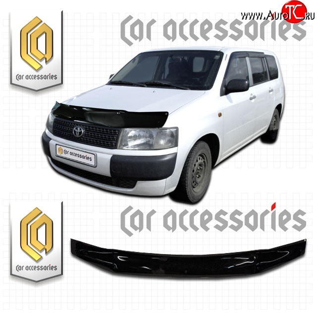 1 999 р. Дефлектор капота CA Plastic  Toyota Succeed (2002-2014) дорестайлинг (Classic черный, Без надписи)  с доставкой в г. Воронеж
