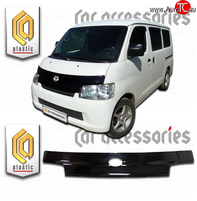 2 199 р. Дефлектор капота CA-Plastic  Toyota Town Ace  s400 (2008-2020) дорестацлинг (Classic черный, Без надписи)  с доставкой в г. Воронеж