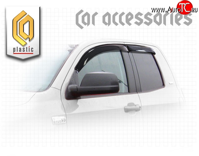 1 899 р. Комплект дефлекторов окон (Double Cab) CA-Plastic  Toyota Tundra  XK50 (2007-2013) дорестайлинг, 1-ый рестайлинг (Classic полупрозрачный)  с доставкой в г. Воронеж