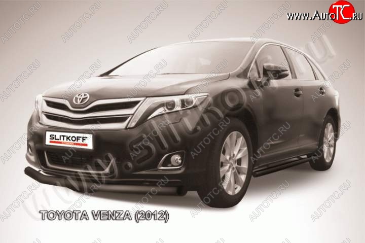 10 299 р. Защита переднего бампер d76 Slitkoff Toyota Venza GV10 рестайлинг (2012-2016) (Цвет: серебристый)  с доставкой в г. Воронеж