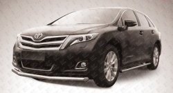 14 699 р. Одинарная защита переднего бампера диаметром 76 мм Slitkoff  Toyota Venza  GV10 (2012-2016) рестайлинг (Цвет: нержавеющая полированная сталь)  с доставкой в г. Воронеж. Увеличить фотографию 1