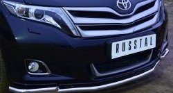 16 949 р. Защита переднего бампера (2 трубы Ø42 мм) SLITKOFF  Toyota Venza  GV10 (2012-2016) рестайлинг (нержавейка полированная)  с доставкой в г. Воронеж. Увеличить фотографию 2