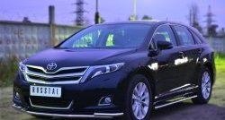 16 949 р. Защита переднего бампера (2 трубы Ø42 мм) SLITKOFF  Toyota Venza  GV10 (2012-2016) рестайлинг (нержавейка полированная)  с доставкой в г. Воронеж. Увеличить фотографию 3