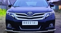 Защита переднего бампера (2 трубы Ø42 мм) SLITKOFF Toyota Venza GV10 рестайлинг (2012-2016) ()