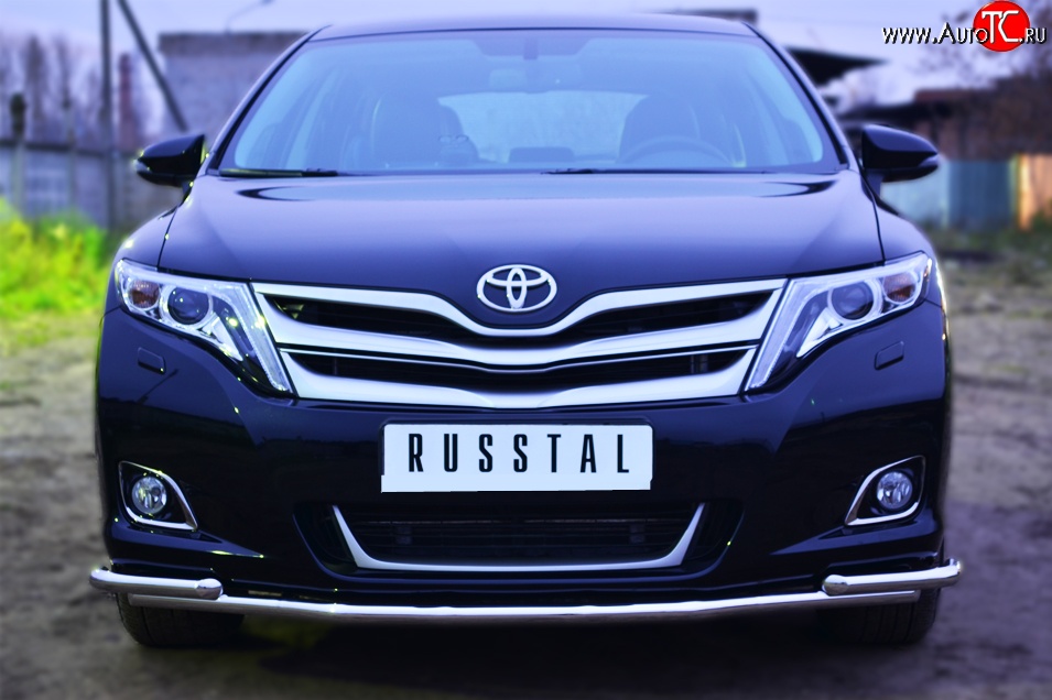 16 949 р. Защита переднего бампера (2 трубы Ø42 мм) SLITKOFF  Toyota Venza  GV10 (2012-2016) рестайлинг (нержавейка полированная)  с доставкой в г. Воронеж