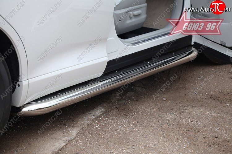 24 839 р. Защита порогов с листом Souz-96 (d76). Toyota Venza GV10 дорестайлинг (2008-2012)  с доставкой в г. Воронеж