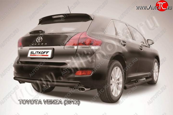 7 999 р. Защита задняя Slitkoff Toyota Venza GV10 рестайлинг (2012-2016) (Цвет: серебристый)  с доставкой в г. Воронеж