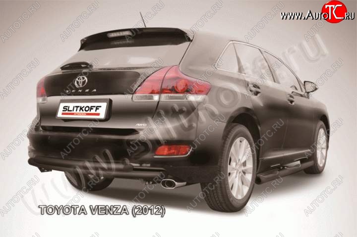 8 999 р. Защита задняя Slitkoff Toyota Venza GV10 рестайлинг (2012-2016) (Цвет: серебристый)  с доставкой в г. Воронеж