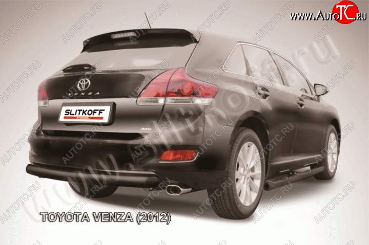 9 099 р. Защита задняя Slitkoff Toyota Venza GV10 рестайлинг (2012-2016) (Цвет: серебристый)  с доставкой в г. Воронеж