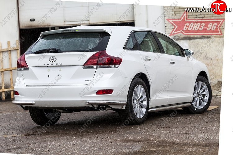 9 539 р. Защита заднего бампера из боковых уголков Souz-96 (d60)  Toyota Venza  GV10 (2008-2012) дорестайлинг  с доставкой в г. Воронеж