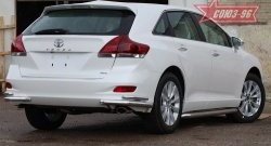 15 749 р. Защита заднего бампера из двойных боковых уголков Souz-96 (d60/42)  Toyota Venza  GV10 (2008-2012) дорестайлинг  с доставкой в г. Воронеж. Увеличить фотографию 2