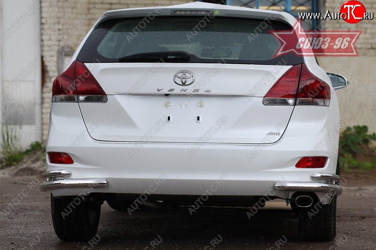 15 749 р. Защита заднего бампера из двойных боковых уголков Souz-96 (d60/42)  Toyota Venza  GV10 (2008-2012) дорестайлинг  с доставкой в г. Воронеж
