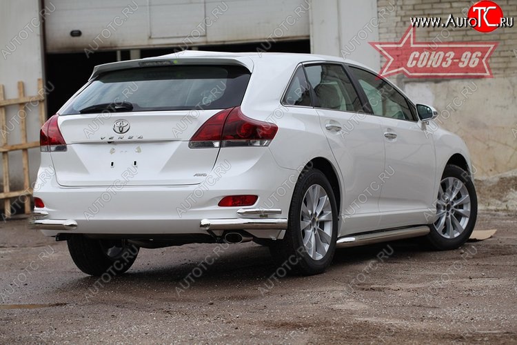 17 099 р. Защита заднего бампера из двойных боковых уголков Souz-96 (d76/42)  Toyota Venza  GV10 (2008-2012) дорестайлинг  с доставкой в г. Воронеж