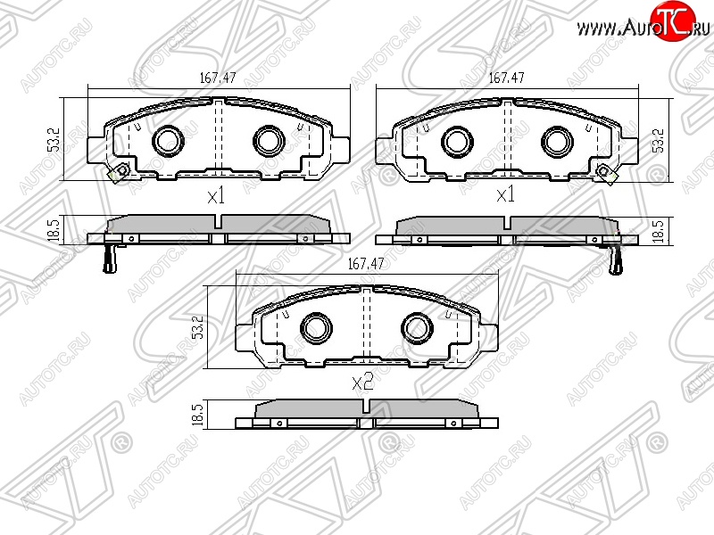 1 459 р. Колодки тормозные SAT (передние) Toyota Venza GV10 дорестайлинг (2008-2012)  с доставкой в г. Воронеж
