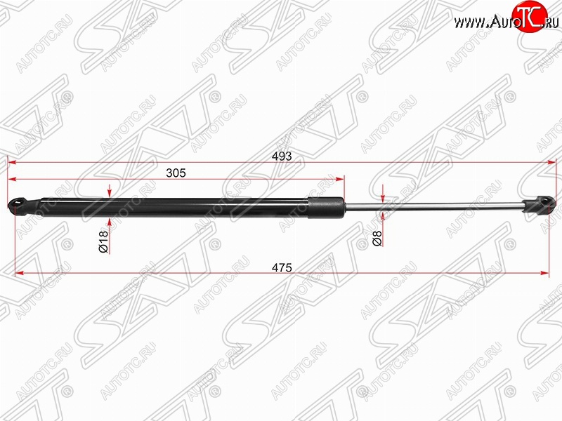 659 р. Газовый упор крышки багажника SAT Toyota Verso R20 дорестайлинг (2009-2012)  с доставкой в г. Воронеж