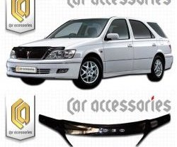 2 399 р. Дефлектор капота CA-Plastic exclusive  Toyota Vista Ardeo  V50 (2000-2003) рестайлинг универсал (серия Classic черный, Без надписи)  с доставкой в г. Воронеж. Увеличить фотографию 2