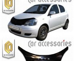 2 599 р. Дефлектор капота CA-Plastic exclusive  Toyota Vitz  XP10 (1999-2005) хэтчбэк 3 дв. дорестайлинг, хэтчбэк 3 дв. рестайлинг, хэтчбэк 5 дв. рестайлинг (серия Classic черный, Без надписи)  с доставкой в г. Воронеж. Увеличить фотографию 2