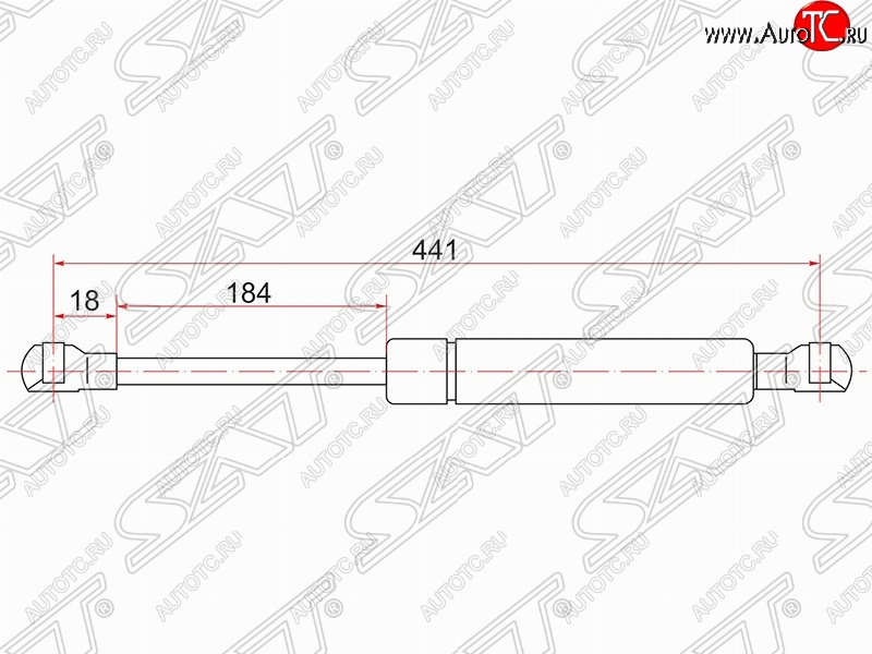 879 р. Газовый упор крышки багажника SAT Toyota Wish XE10 дорестайлинг (2003-2005)  с доставкой в г. Воронеж