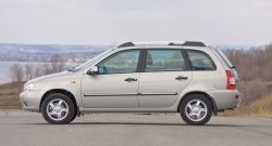 5 319 р. Рейлинги Petroil Tuning Усиленные Лада Калина 1117 универсал (2004-2013) (Серебристый муар, крыша с ребром жесткости)  с доставкой в г. Воронеж. Увеличить фотографию 5