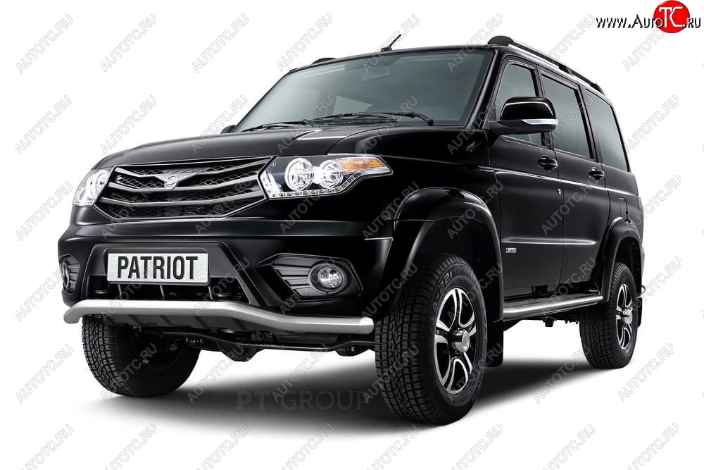 17 889 р. Защита переднего бампера Petroil Tuning (d63, волна) Уаз Патриот 23632 1 рестайлинг пикап (2014-2016) (Нержавеющая полированная сталь)  с доставкой в г. Воронеж