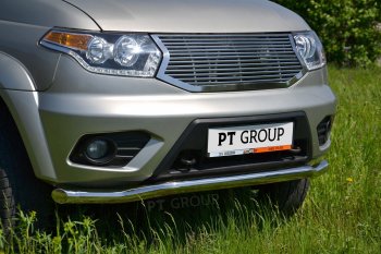 17 889 р. Защита переднего бампера Petroil Tuning (d63, волна) Уаз Патриот 23632 1 рестайлинг пикап (2014-2016) (Нержавеющая полированная сталь)  с доставкой в г. Воронеж. Увеличить фотографию 3