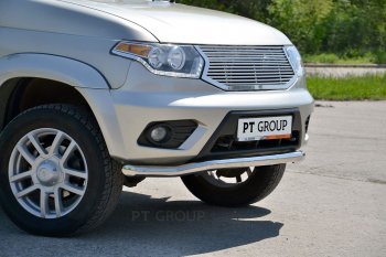 17 889 р. Защита переднего бампера Petroil Tuning (d63, волна) Уаз Патриот 23632 1 рестайлинг пикап (2014-2016) (Нержавеющая полированная сталь)  с доставкой в г. Воронеж. Увеличить фотографию 5