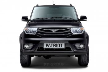 5 999 р. Защита переднего бампера одинарная из трубы d63 мм Petroil Tuning Уаз Патриот 23632 1 рестайлинг пикап (2014-2016) (Черный (Шагрень))  с доставкой в г. Воронеж. Увеличить фотографию 3