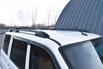 8 489 р. Рейлинги Petroil Tuning  Уаз Патриот ( 3163 5-дв.,  3163 5 дв.) (2014-2025) 1-ый рестайлинг, 2-ой рестайлинг (Цвет: черный муар)  с доставкой в г. Воронеж. Увеличить фотографию 3