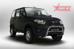 Защита переднего бампера Souz-96 (d76) Уаз Патриот  3163 5 дв. (2017-2025) 2-ой рестайлинг