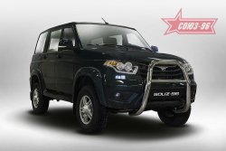 Защита переднего бампера Souz-96 (d76) Уаз Патриот  3163 5 дв. (2017-2025) 2-ой рестайлинг