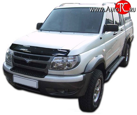 4 599 р. Дефлектор капота NovLine Уаз Патриот 3163 5 дв. дорестайлинг (2005-2013)  с доставкой в г. Воронеж