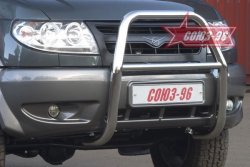 Защита переднего бампера Souz-96 (d60) Уаз Патриот 3163 5 дв. дорестайлинг (2005-2013)