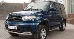 16 549 р. Защита порогов из круглой трубы диаметром 42 мм SLITKOFF Уаз Патриот 3163 5-дв. 1-ый рестайлинг (2014-2016)  с доставкой в г. Воронеж. Увеличить фотографию 3