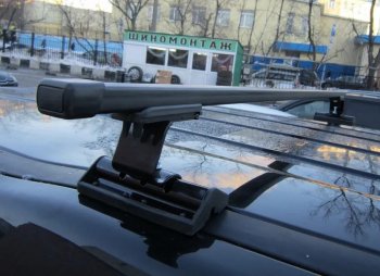 3 049 р. Багажник универсальный на крышу INTER С-15 (на крышу с винтовым соединением предусмотренным автопроизводителем) BMW X1 F48 дорестайлинг (2015-2019) (Поперечины стальные (1400 мм, без обтекателя опор))  с доставкой в г. Воронеж. Увеличить фотографию 3
