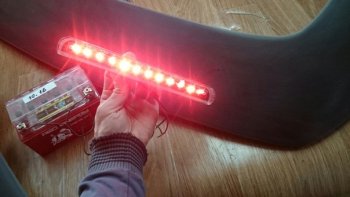 429 р. Универсальный LED стоп сигнал 21103716810 (22х2х4 см) Honda Elysion 1 1-ый рестайлинг (2006-2008) (Красный)  с доставкой в г. Воронеж. Увеличить фотографию 2