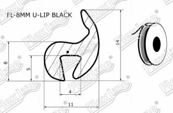 197 р. Универсальный уплотнитель FlexLine (жесткий профиль 8 mm U-LIP, 1 погонный метр) INFINITI FX35 S50 дорестайлинг (2002-2005)  с доставкой в г. Воронеж. Увеличить фотографию 2